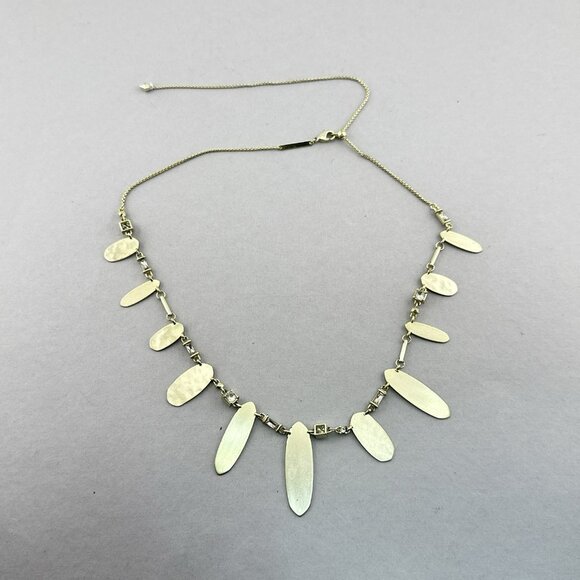 Kendra Scott Necklace Airella Adjustable Choker Gold Tone Clear Rhinestones $110 - Picture 5 of 14